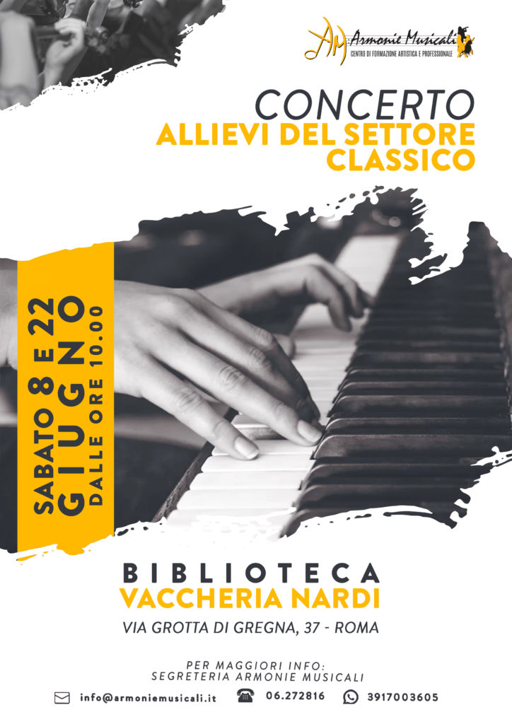Concerto settore Classico 8 e 22 giugno 2019